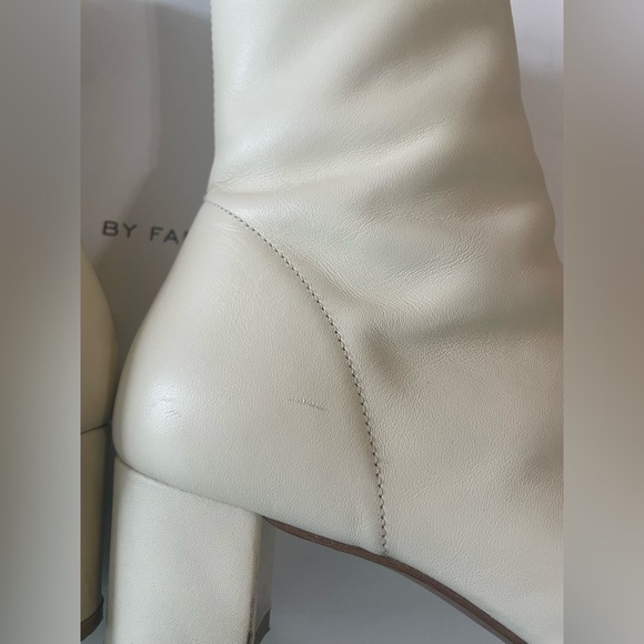 By Far Sofia Boots Off White Heeled Ankle Boot Leather Size 36 Women’s 5.5 - Picture 10 of 14